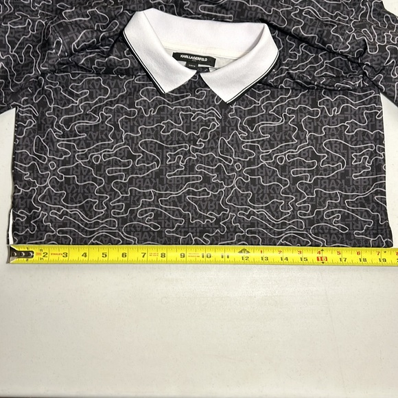 Karl Lagerfeld Paris Logo & Camo-Print Polo Mens Black US Size S - Picture 7 of 12